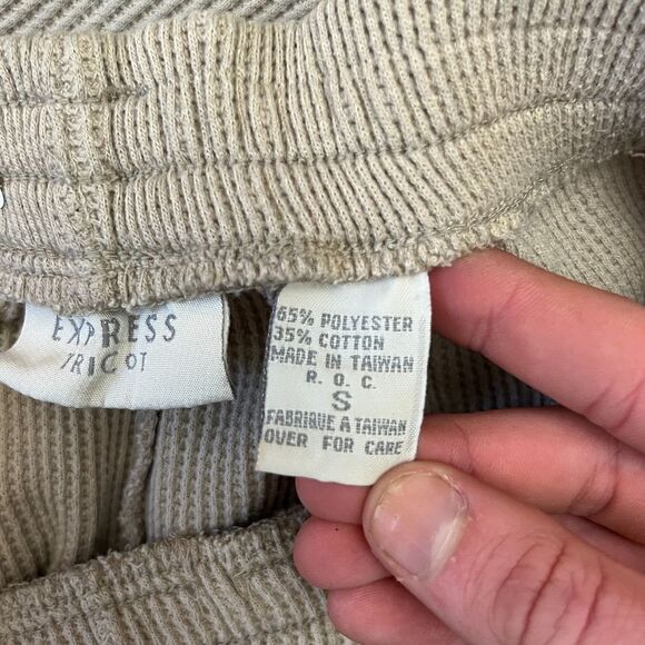 Express Tricot Womens Beige Stretch Pull On Casual Sweat Shorts Small Wide Leg - Picture 2 of 9